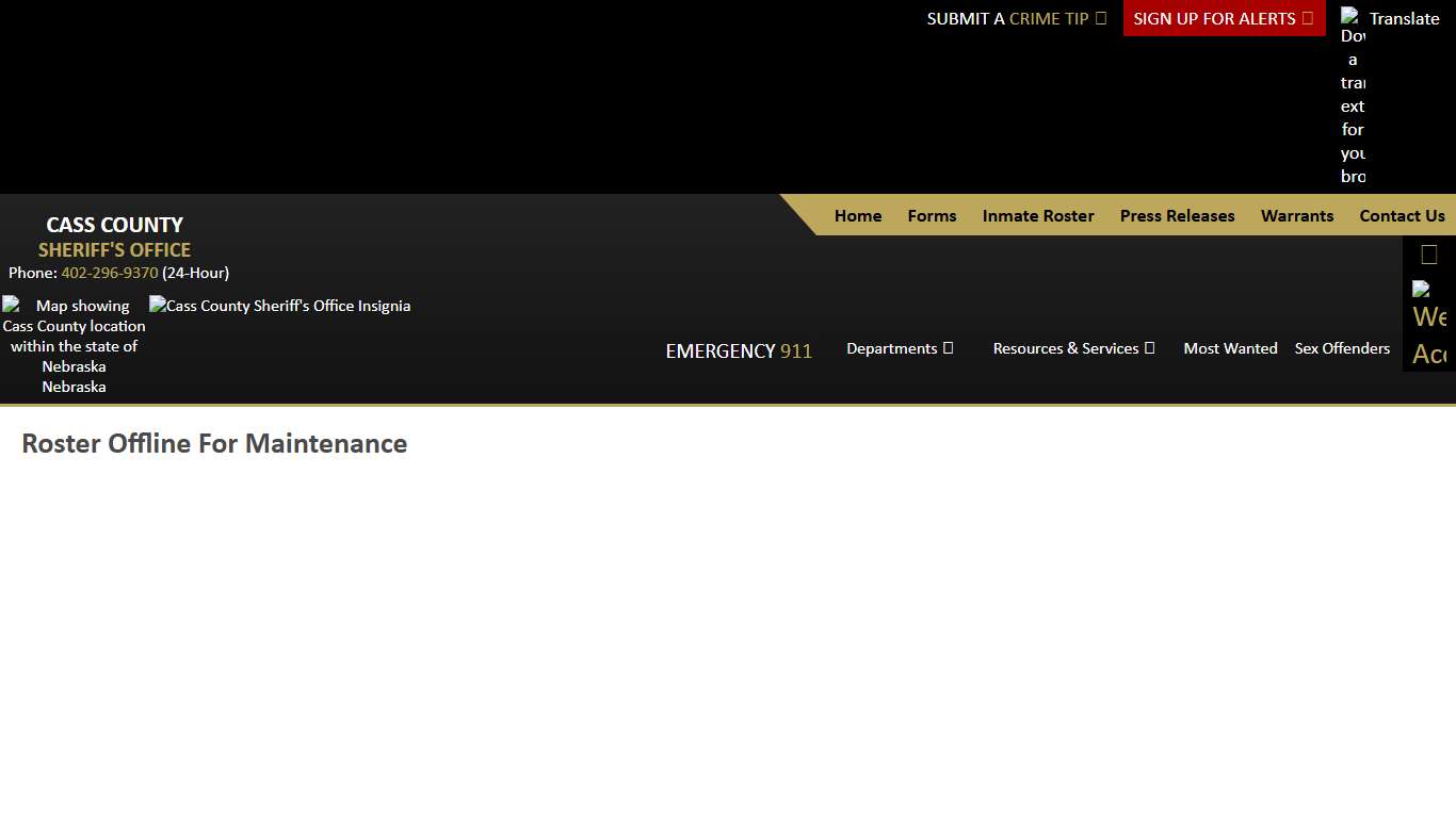 Inmate Roster - Current Inmates Booking Date Descending - Cass County NE Sheriff's Office